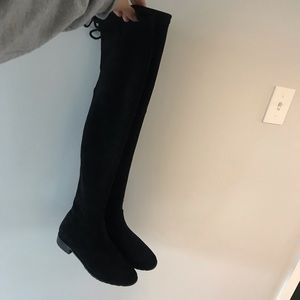 Black Suede OTK Boots Lowland Size 38